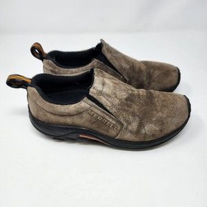 Merrell Jungle Moc Nubuck Mens Size 6.5 Brown Leather Slip On Shoe